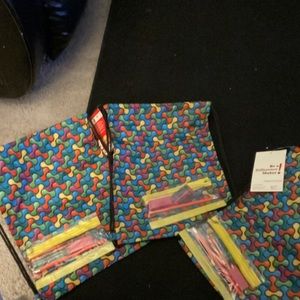 Drawstring bags with school supplies